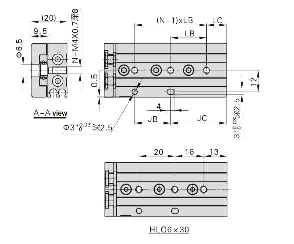 Silinder gelongsor ketepatan dua paksi HLQ.jpg Silinder gelongsor ketepatan dua paksi HLQ.jpg