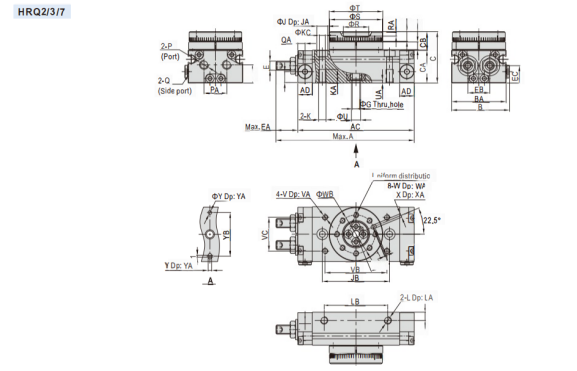 Cilindro de mesa giratoria serie HRQ .png Cilindro de mesa giratoria serie HRQ .png