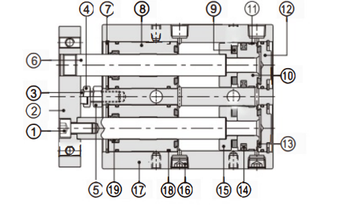 Серия CXSM Двухстержневой цилиндр.png Серия CXSM Двухстержневой цилиндр.png